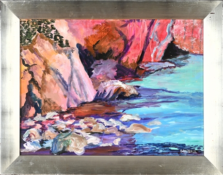 James Belton Bonsall 1974 Casein Seascape Painting