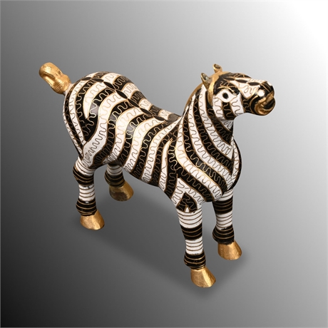 Cloisonné Zebra, Late 20th Century