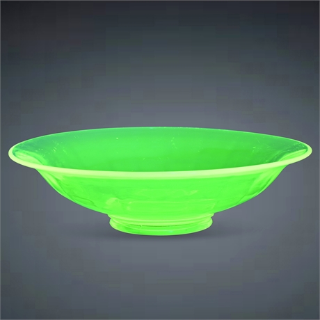 Vintage Uranium Glass Centerpiece Bowl - 1930s