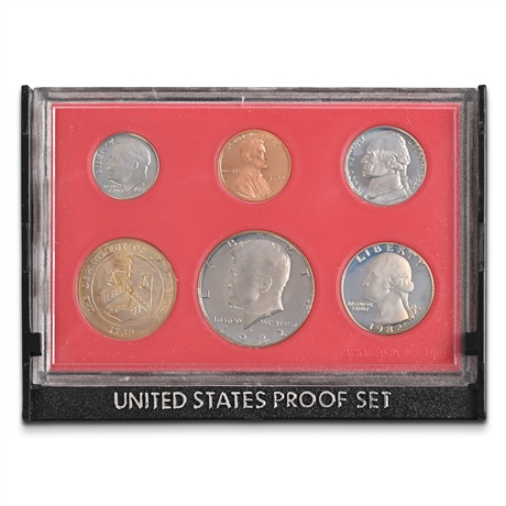 1982-S United States Proof Set — Six-Piece with Treasury Seal Medallion