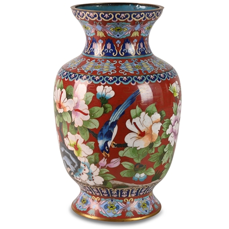 Vintage 12" Cloisonne Vase