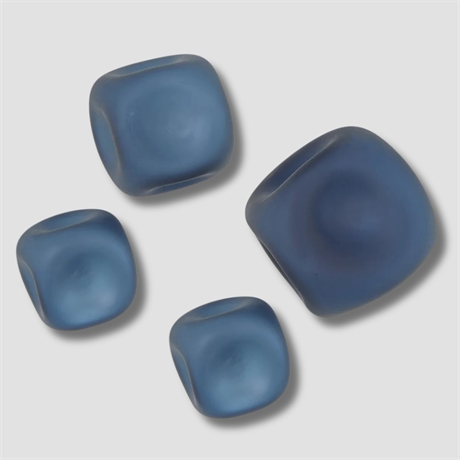 Global Views Frosted Blue Glass Wall Rock Decor – Set of 4 – Wall Art