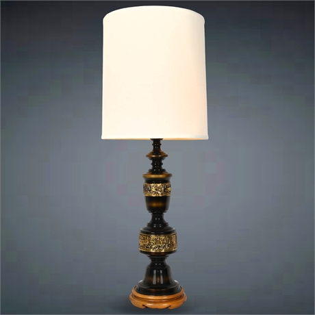 46" James Mont Chinese Style Metal Lamp