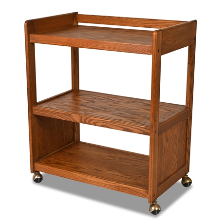 3-Tier Oak Tea (or Booze) Cart