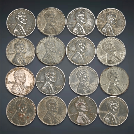(16) 1943 Steel Pennies