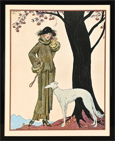 George Barbier "Symphonie Automnale" Gazette du Bon Ton Pochoir Print