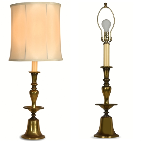 Pair Vintage 33" Brass Table Lamps