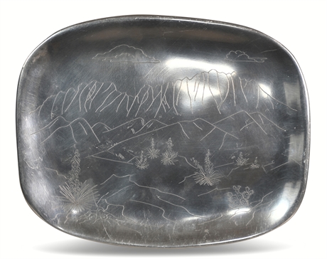 Nambe Organ Mountain Engraved Tray