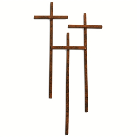3 Crosses Metal Art