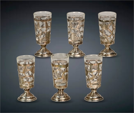 Vintage Sterling Silver Shot Glasses from Mexico