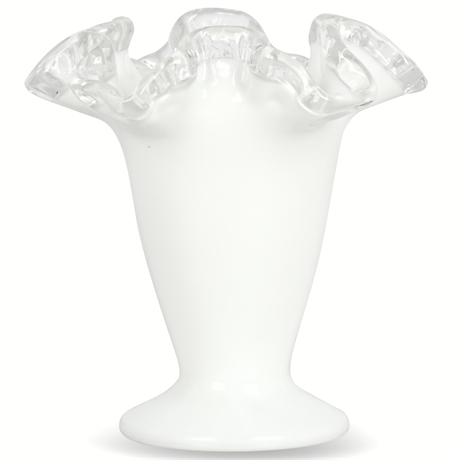 Vintage Fenton 'Silver Crest' Milk Glass Vase