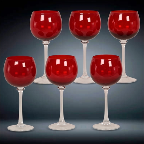 Lenox "Ruby Red" Balloon Wine Glasses
