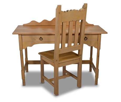Rustic Writing Desk with Chair