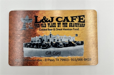 L & J CAFE "DINING EXPERIENCE" GIFT CARD