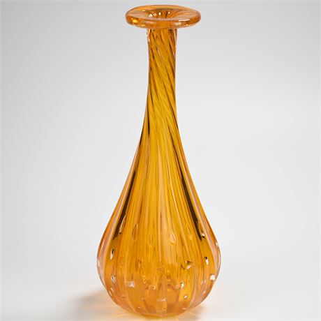 Mid-Century Swirled Glass Vase