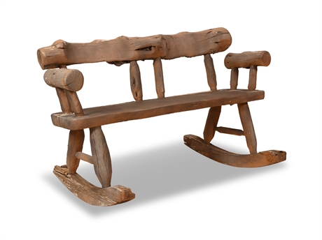 Fred Flintstone Style Log Bench