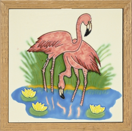 Pink Flamingos Custom Tile Trivet