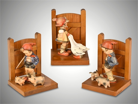 Hummel: 'FarmBoy' & 'Goose Girl' Bookends