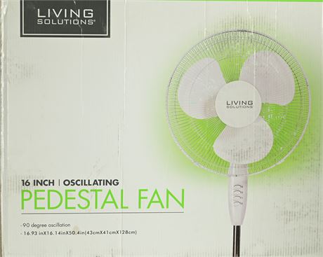 Living Solutions 16" Oscillating Pedestal Fan