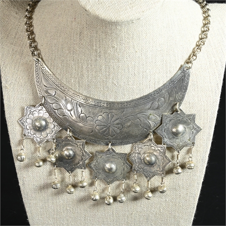 Bedouin Silver Bib Necklace