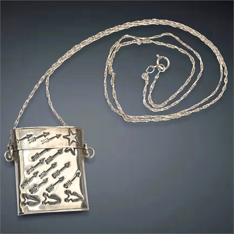 Sterling Silver Matchbox Necklace