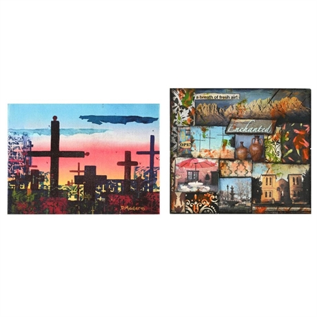 Diana Madaras Giclée “Crosses for Stanislaw” & 2011 Wood Art by D. Collins