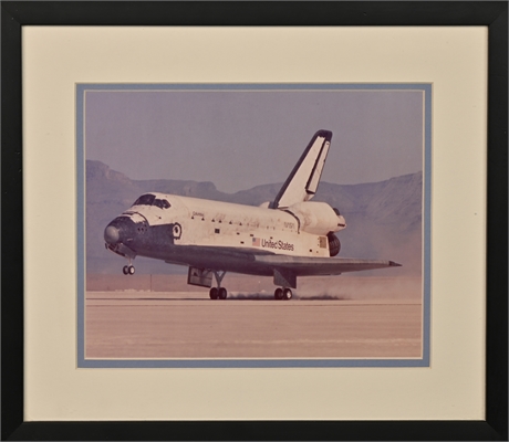 Original NASA Columbia Shuttle Landing Framed Photo