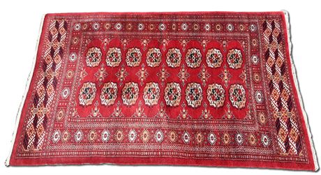 Vintage Hand Knotted Bokhara Area Rug