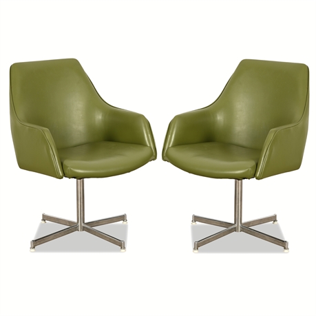 Pair of Mid-Century Modern Swivel Chairs by Jansko