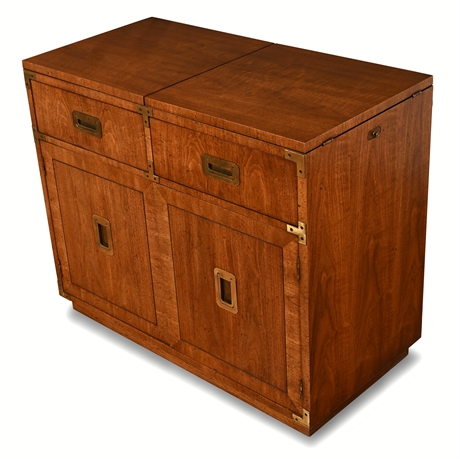 Henredon Campaign Bar Cabinet