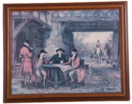 Framed Print of Historical Scene, Riders & Redcoats
