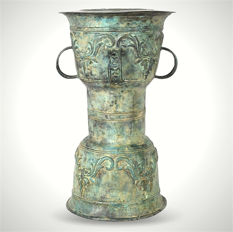 Bronze Moko/Nekara Pejeng Rain Drum – Zodiac & Star Motif, 19"