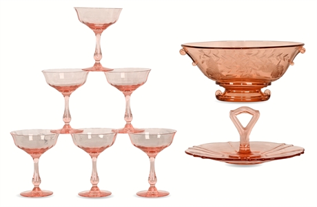 Antique Pink Depression Glass