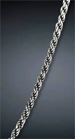 30" 4mm Italian Sterling Silver Rope Chain