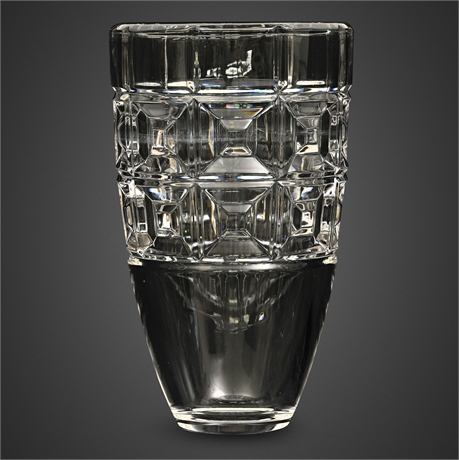 Rosenthal Crystal Block-Cut Tapered Vase, Germany