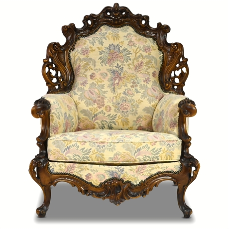 Antique Renaissance Revival Carved Arm Chair
