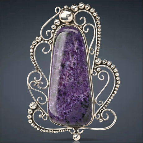David Umpleby Sterling Silver and Charoite Pendant