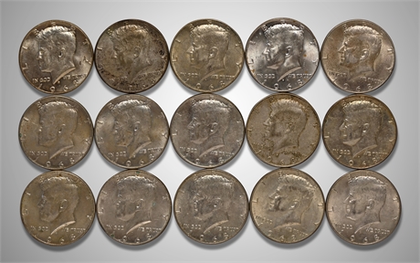(15) 1968 Kennedy Half Dollars