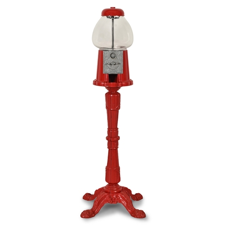 Vintage Red Gumball Machine on Stand, Samson USA 1977