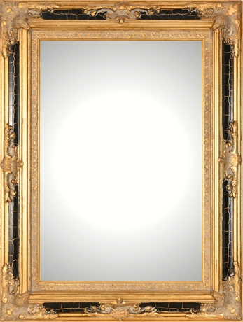 Ornate Gold-Framed Beveled Mirror