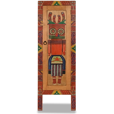 Hand Painted Kachina Folk Art Cupboard