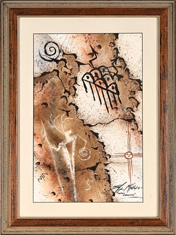 Stephen K. McCullough “Wind Chanter” Original Watercolor, 2000
