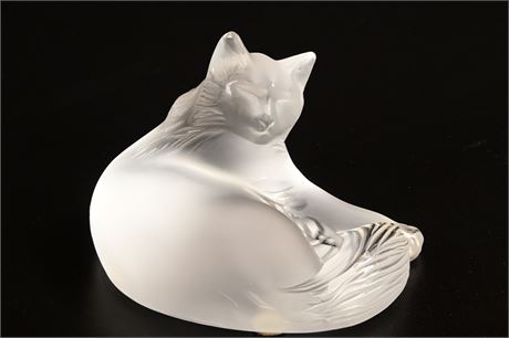 Lalique Crystal Happy Cat