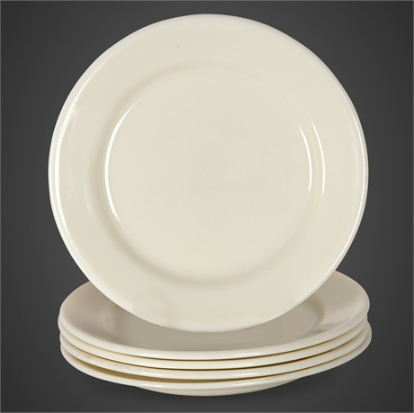 Mid-Century Corning Ware Ivory Milk Glass Plates — Set of 5, Made in USA