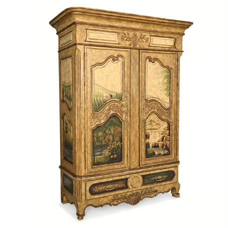 Thomasville Ernest Hemingway Hand-Painted Bombe Wardrobe Armoire