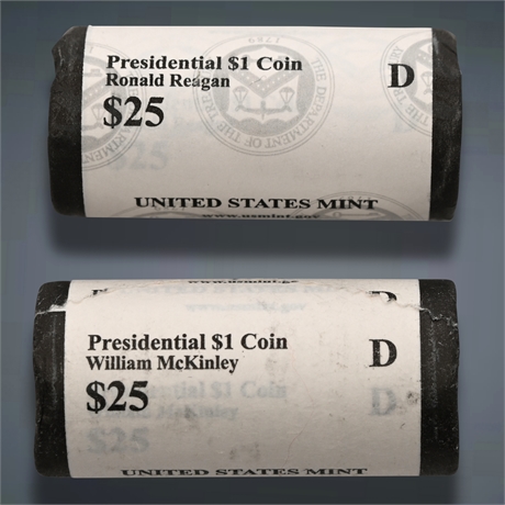 $50 Presidential $1 Coins - Unopened Rolls