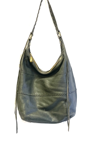 Olive Green Leather Hobo Purse