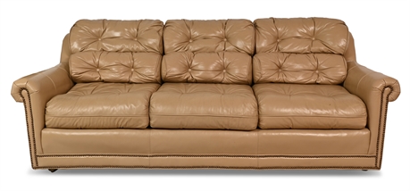 Hickory Designs Tufted Leather Sofa