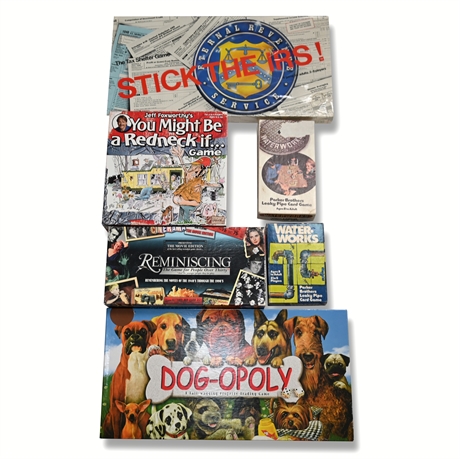 DOG-OPOLY, 'Stick it to the IRS', Waterworks and other Games