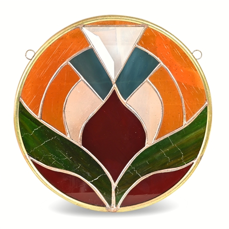 Mid-Century Stained Glass Panel